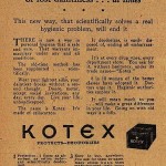 Kotex vintage ad for feminine napkins.
